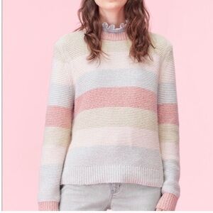 Rebecca Taylor La Vie Wool Pastel Striped Sweater